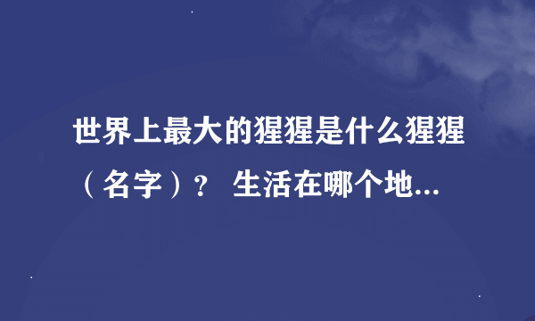 世界上最大的猩猩是什么猩猩（名字）？ 生活在哪个地方(地区名）？