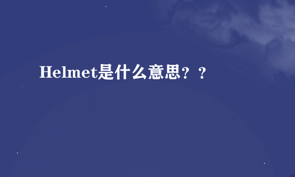 Helmet是什么意思？？