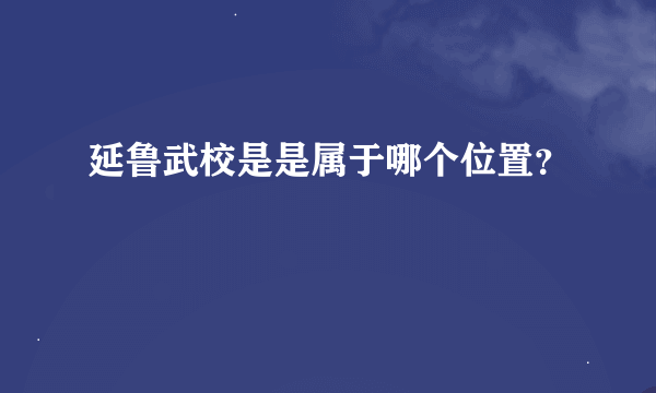 延鲁武校是是属于哪个位置？