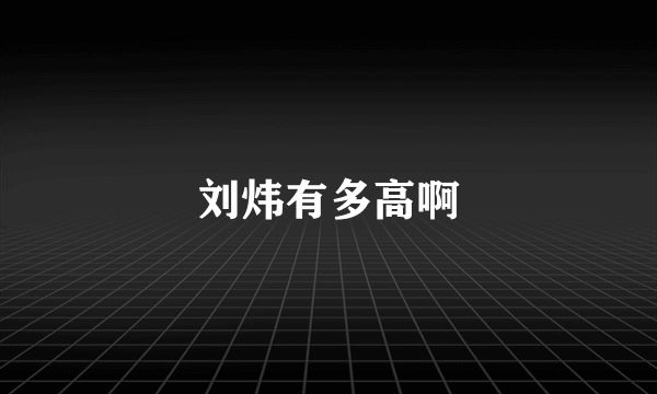 刘炜有多高啊