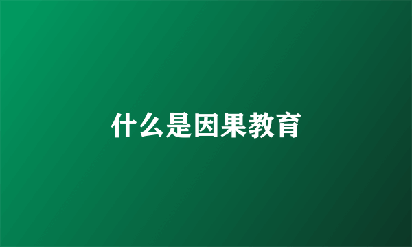 什么是因果教育