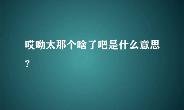 哎呦太那个啥了吧是什么意思？