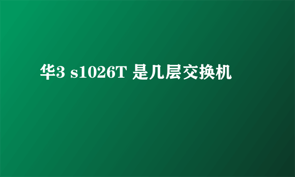 华3 s1026T 是几层交换机