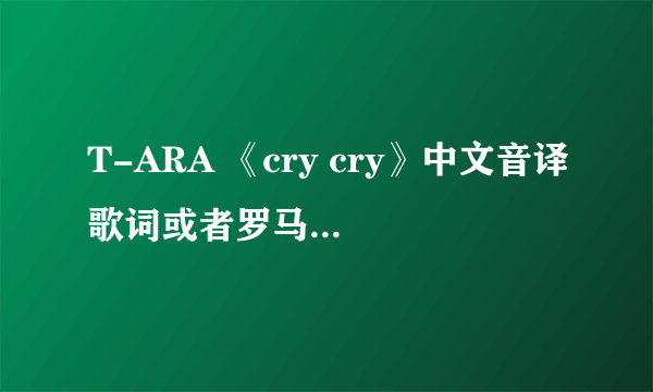 T-ARA 《cry cry》中文音译歌词或者罗马音歌词，谢谢~~