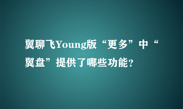 翼聊飞Young版“更多”中“翼盘”提供了哪些功能？