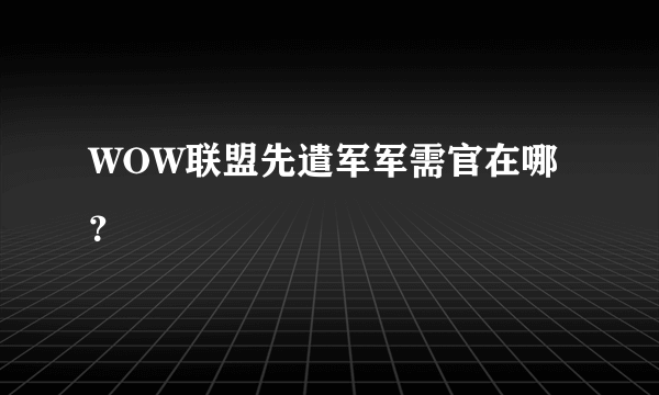 WOW联盟先遣军军需官在哪？