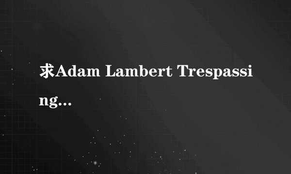 求Adam Lambert Trespassing的歌词和翻译