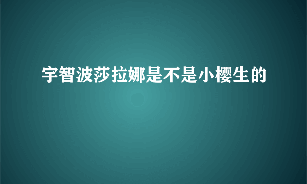 宇智波莎拉娜是不是小樱生的