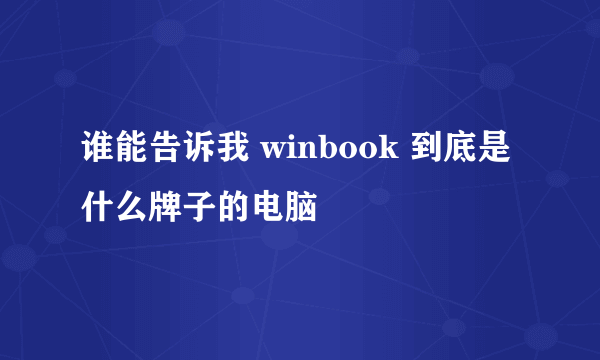 谁能告诉我 winbook 到底是什么牌子的电脑