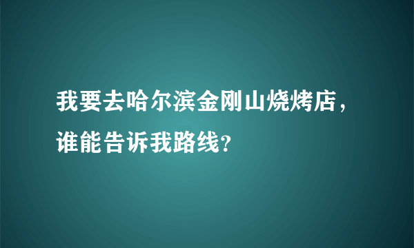 我要去哈尔滨金刚山烧烤店，谁能告诉我路线？