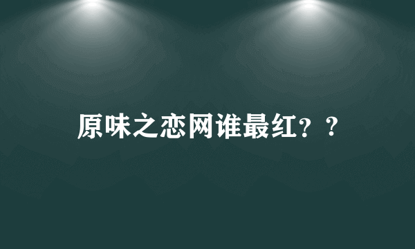 原味之恋网谁最红？?