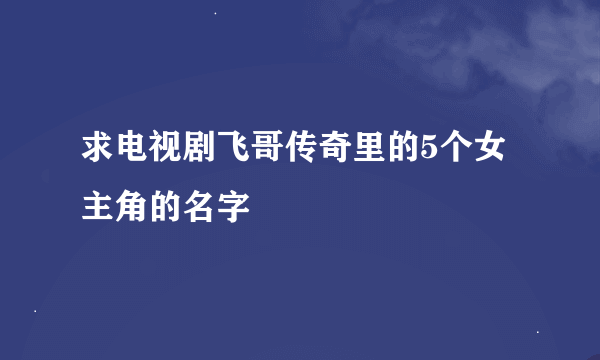 求电视剧飞哥传奇里的5个女主角的名字