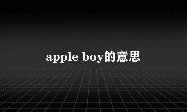 apple boy的意思