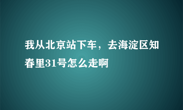 我从北京站下车，去海淀区知春里31号怎么走啊