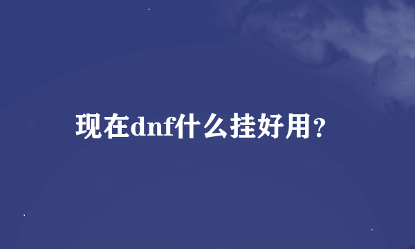 现在dnf什么挂好用？