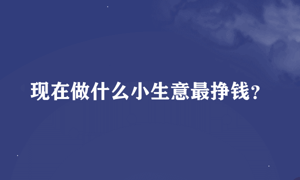 现在做什么小生意最挣钱？