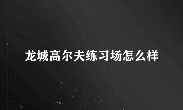 龙城高尔夫练习场怎么样