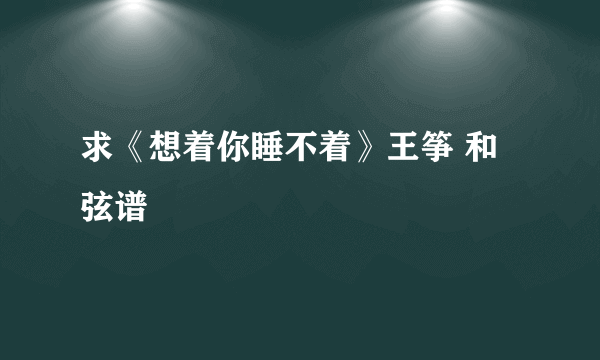 求《想着你睡不着》王筝 和弦谱