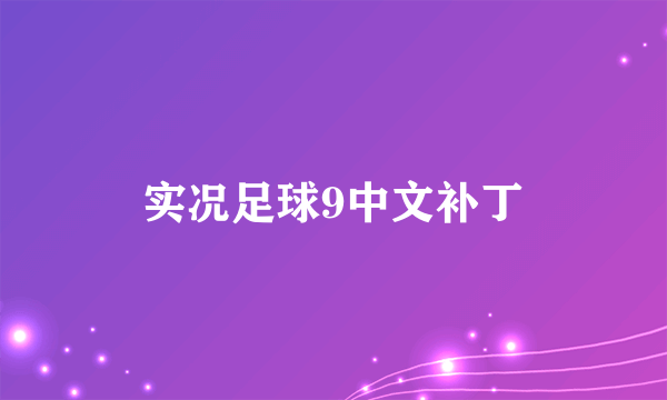 实况足球9中文补丁