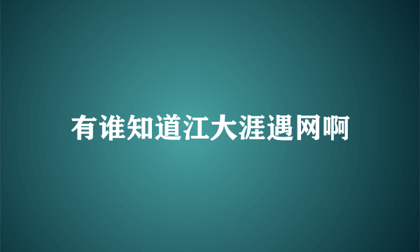 有谁知道江大涯遇网啊