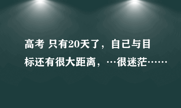 高考 只有20天了，自己与目标还有很大距离，…很迷茫……