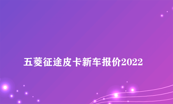 
五菱征途皮卡新车报价2022

