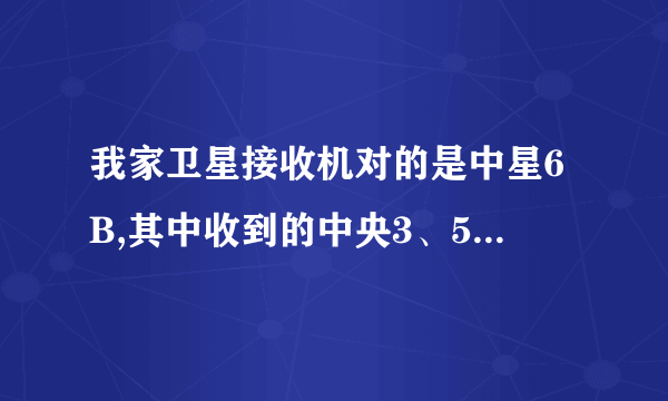 我家卫星接收机对的是中星6B,其中收到的中央3、5、6套节目都显示“加密节目”，我