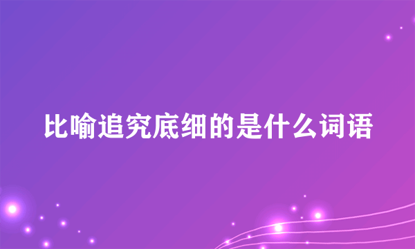 比喻追究底细的是什么词语