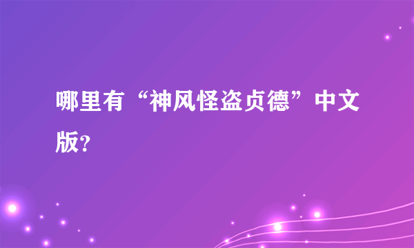 哪里有“神风怪盗贞德”中文版？