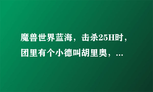 魔兽世界蓝海，击杀25H时，团里有个小德叫胡里奥，打完就没他了…是代打？