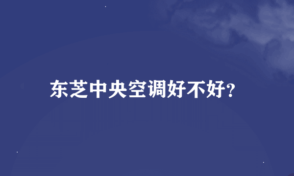 东芝中央空调好不好？