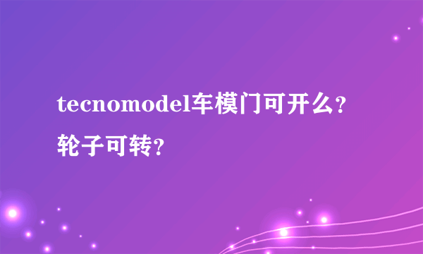 tecnomodel车模门可开么？轮子可转？