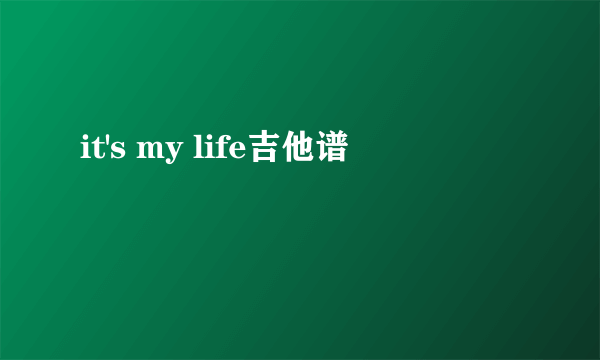 it's my life吉他谱