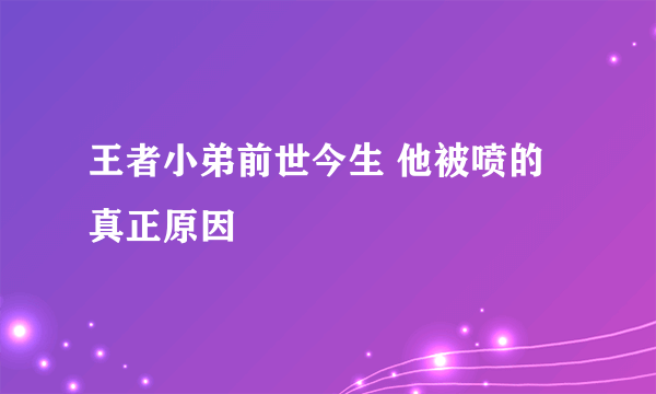 王者小弟前世今生 他被喷的真正原因