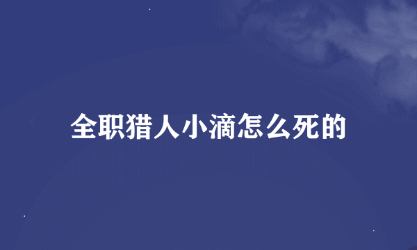 全职猎人小滴怎么死的