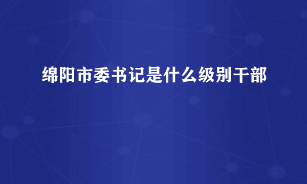 绵阳市委书记是什么级别干部