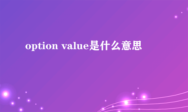 option value是什么意思