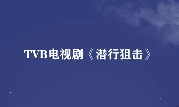 TVB电视剧《潜行狙击》