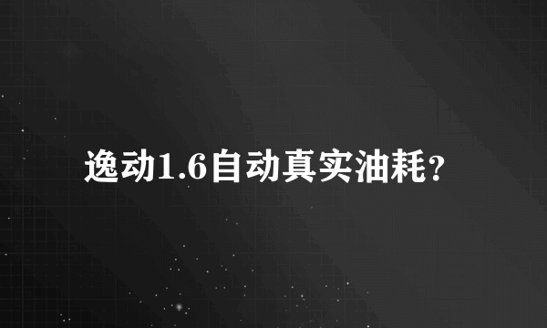 逸动1.6自动真实油耗？