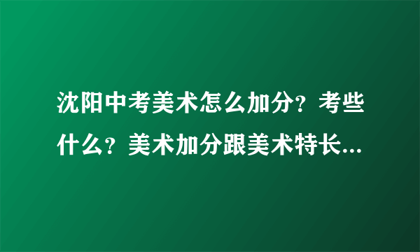 沈阳中考美术怎么加分？考些什么？美术加分跟美术特长生有什么区别？