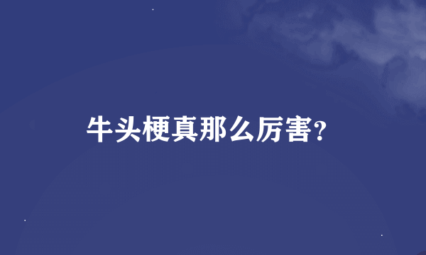 牛头梗真那么厉害？