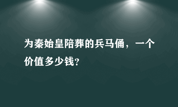 为秦始皇陪葬的兵马俑，一个价值多少钱？