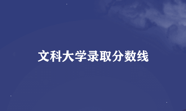 文科大学录取分数线