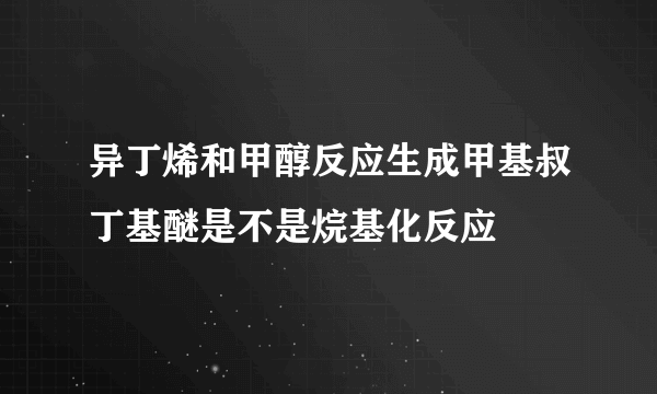 异丁烯和甲醇反应生成甲基叔丁基醚是不是烷基化反应