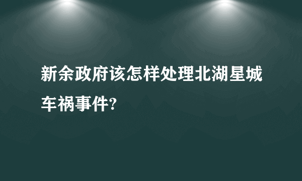 新余政府该怎样处理北湖星城车祸事件?