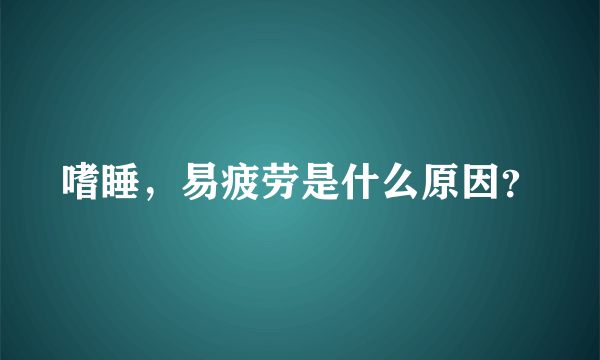 嗜睡，易疲劳是什么原因？