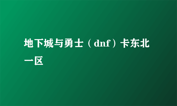 地下城与勇士（dnf）卡东北一区