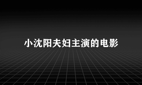 小沈阳夫妇主演的电影