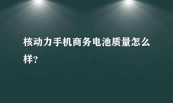 核动力手机商务电池质量怎么样？