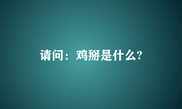 请问：鸡掰是什么?